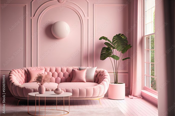 Wohnzimmer schwarz weiß rosa