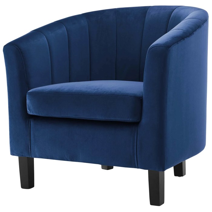 Blue chair room living modern contemporary navy lounge armchair velvet accent fabric club