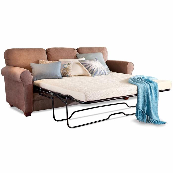 Bed sofa pull out couch comfortable most twin brown dhp halle