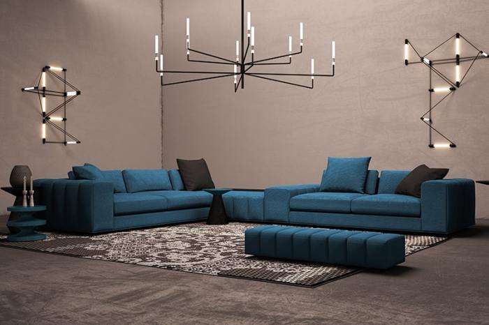 Wohnzimmer sofa blau