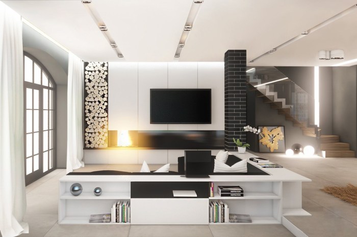 Living black white monochrome room rooms modern magic work their accent area