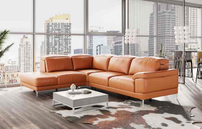 Wohnzimmer sofa cognac